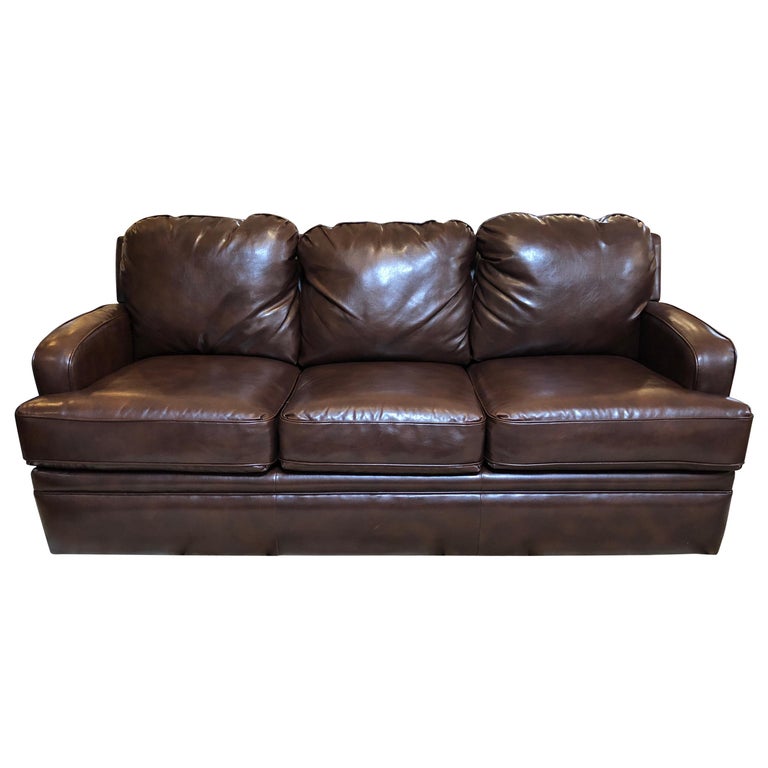 Custom Leather Sofa By Pottery Barn