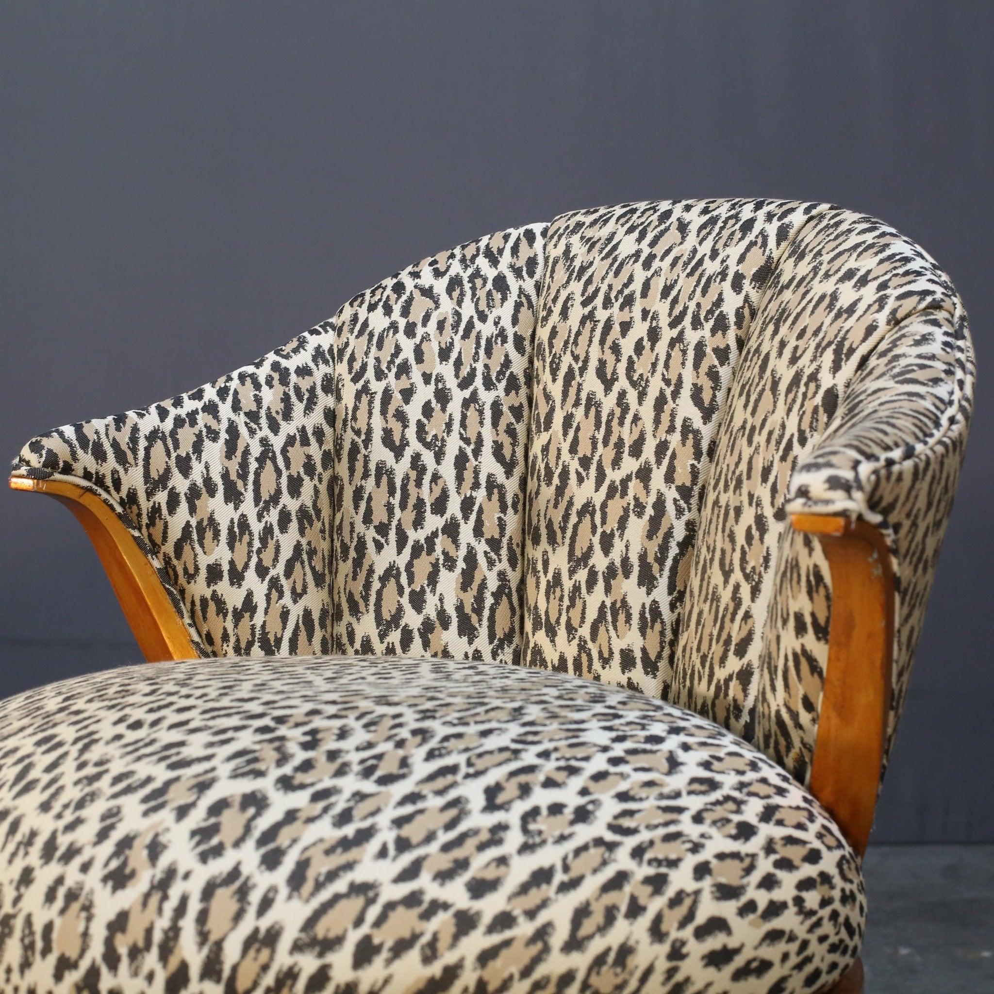 Metal Custom Leopard Accent Chair by Christopher Guy