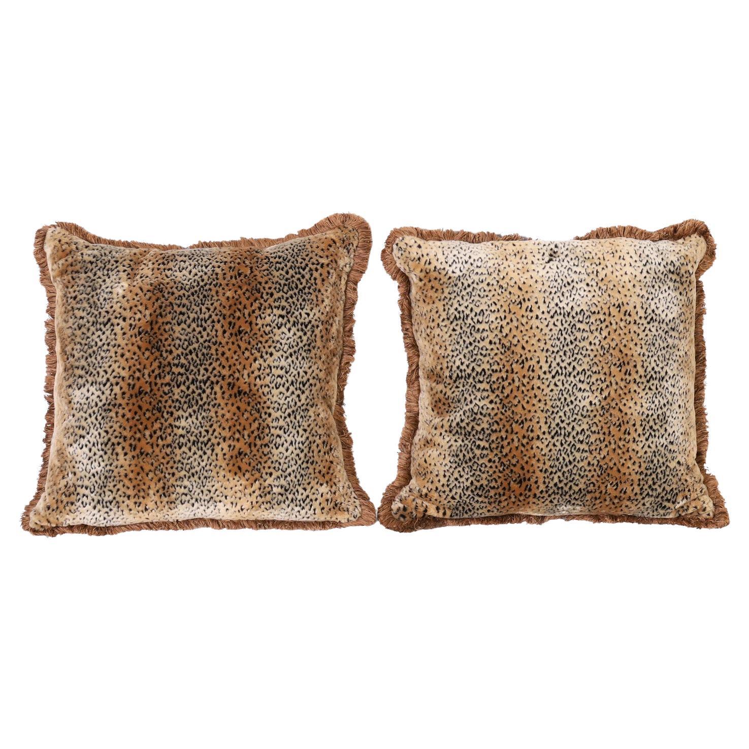 Custom Leopard Print Oversize Pillows, Priced Individually For Sale