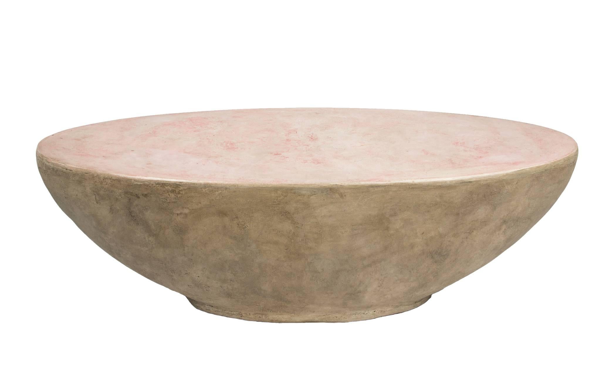 Contemporary Custom Lightweight Oval Concrete Oasis Coffee or Cocktail Table For Sale