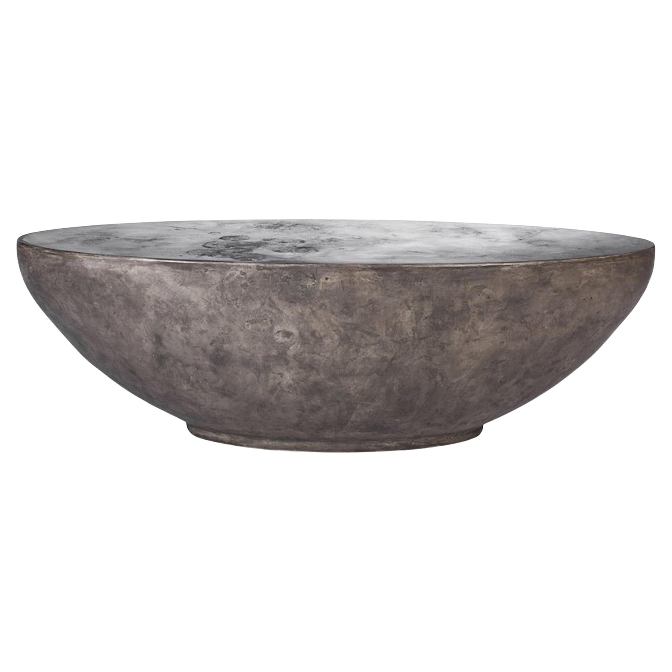 Custom Lightweight Oval Concrete Oasis Coffee or Cocktail Table For Sale