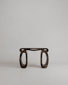 Custom Limited Edition, Emperador Brown Marble Soie Console By Esther Knopfler
