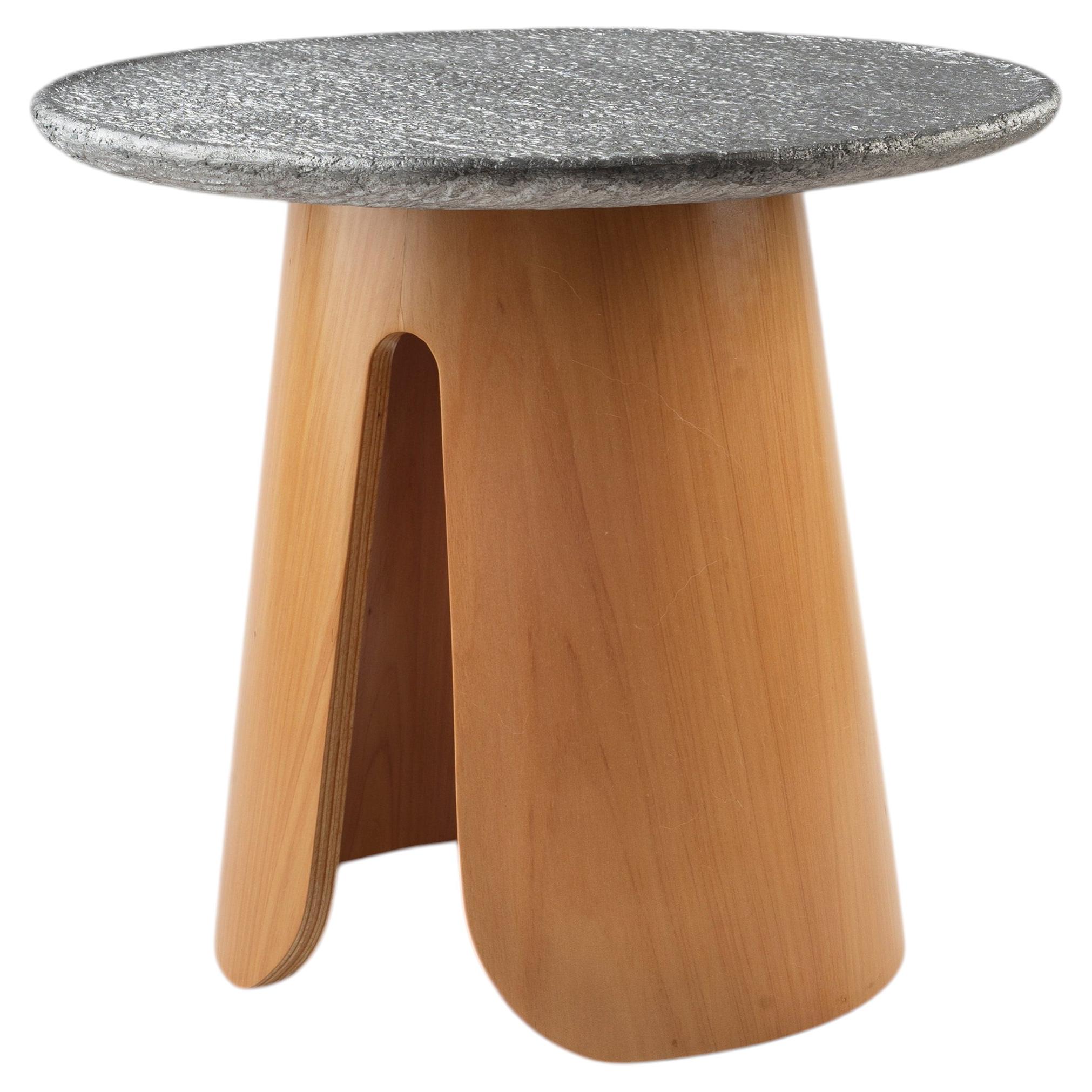 Custom Limited Edition, Plywood Aluminum EROSIA ERGATE Side Table By ASUL-STUDIO