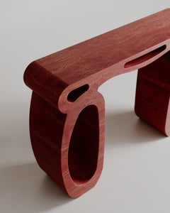 Custom Limited Edition, Travertino Rosso Marble Soie Console By Esther Knopfler