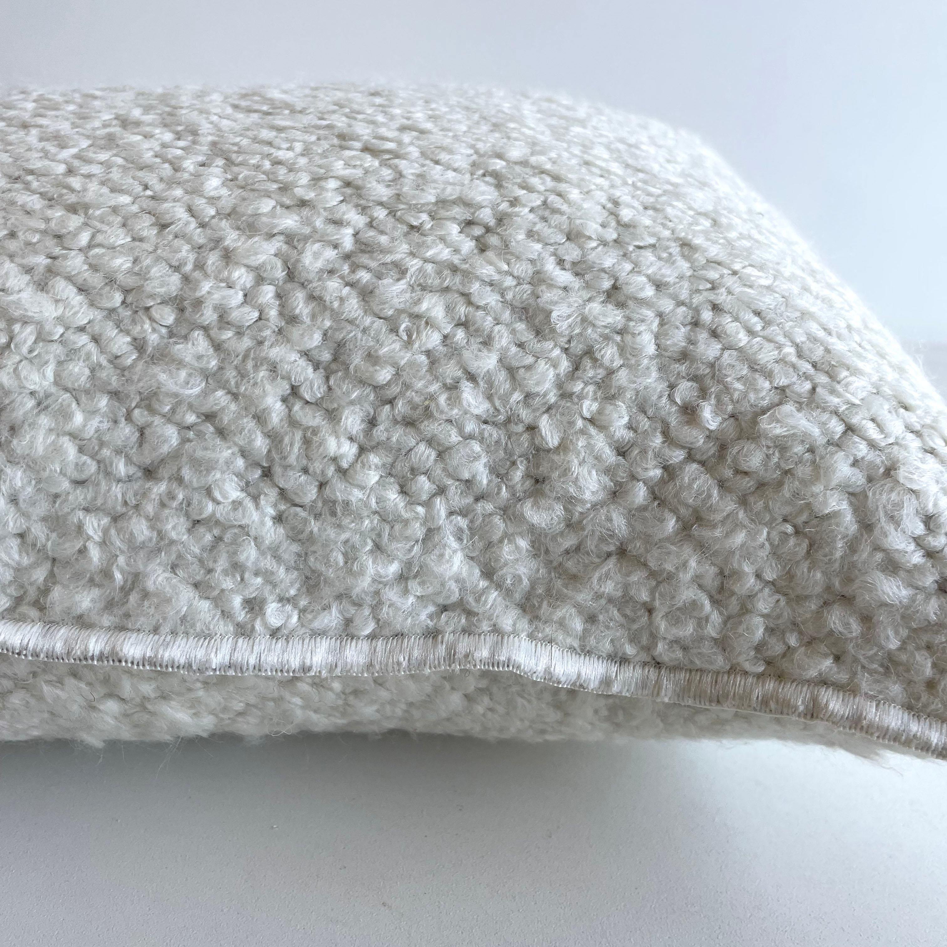French Custom Linen and Wool Blend Lumbar Pillow