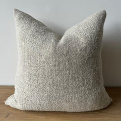 Custom Linen and Wool Pillow in Flax with Down Feather Insert
