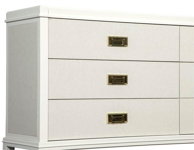 Custom Linen Front TV with Built in Lift at 1stDibs