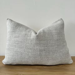 Custom Linen Lumbar Pillow with Down Feather Insert