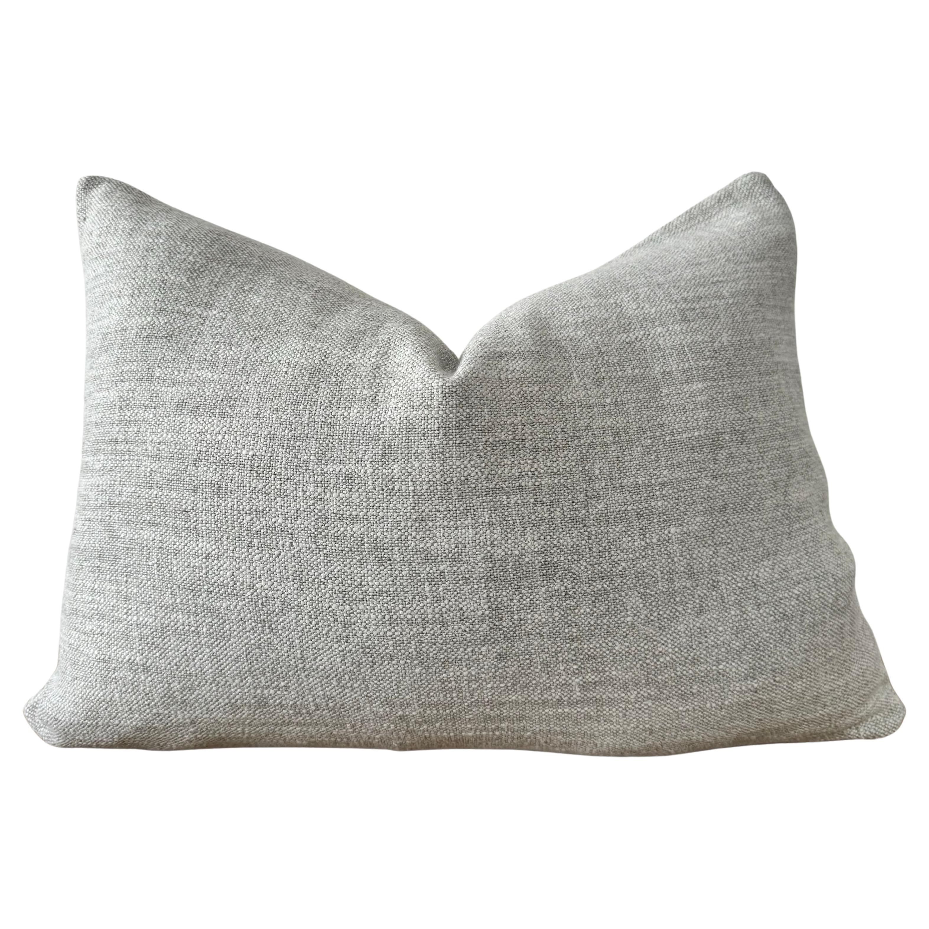 Custom Linen Lumbar Pillow with Down Feather Insert