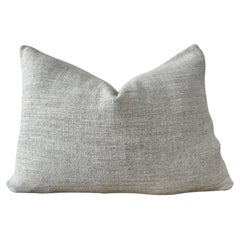 Vintage Custom Linen Lumbar Pillow with Down Feather Insert