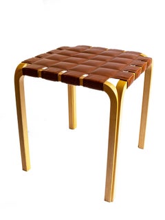 Custom List for Sandra, three Alvar Aalto Y61 Stools in Birch and Leather Seat