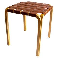 Custom List for Sandra, three Alvar Aalto Y61 Stools in Birch and Leather Seat