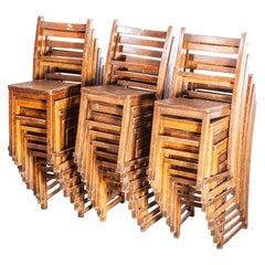Antique CUSTOM LISTING 1920s Elm Church Stacking Chairs, SHIPPING ONLY