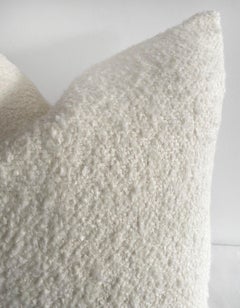 CUSTOM LISTING Creamy White Wool and Linen Sheep Boucle
