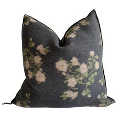 Custom Listing -Made to order - Wabi Sabi French Linen Roses Accent Pillow COVER