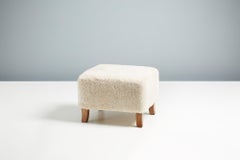 Custom Listing: Sampo Sheepskin Wing Chair & Ottoman