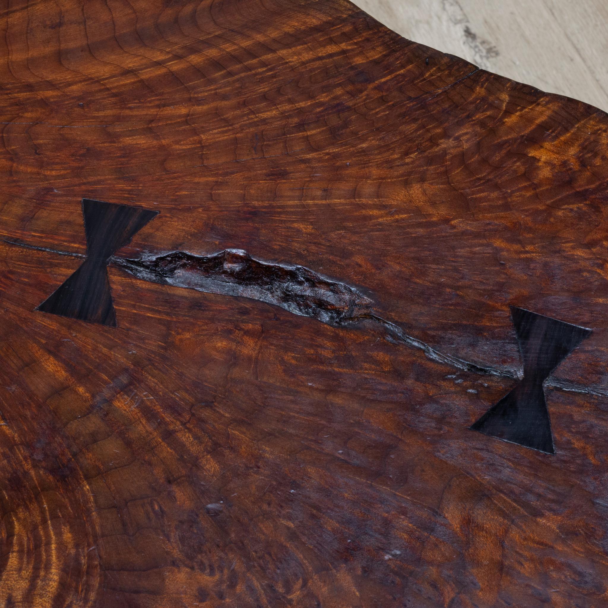 Custom Live Edge Black Walnut Burl Coffee Table For Sale 2