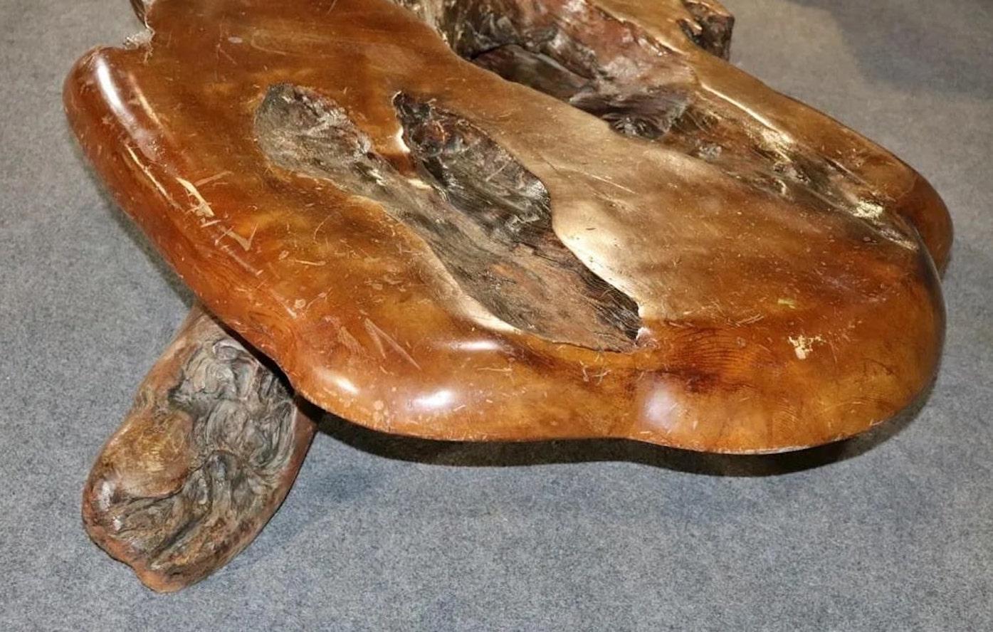 Mid-Century Modern Custom Live Edge Coffee Table For Sale