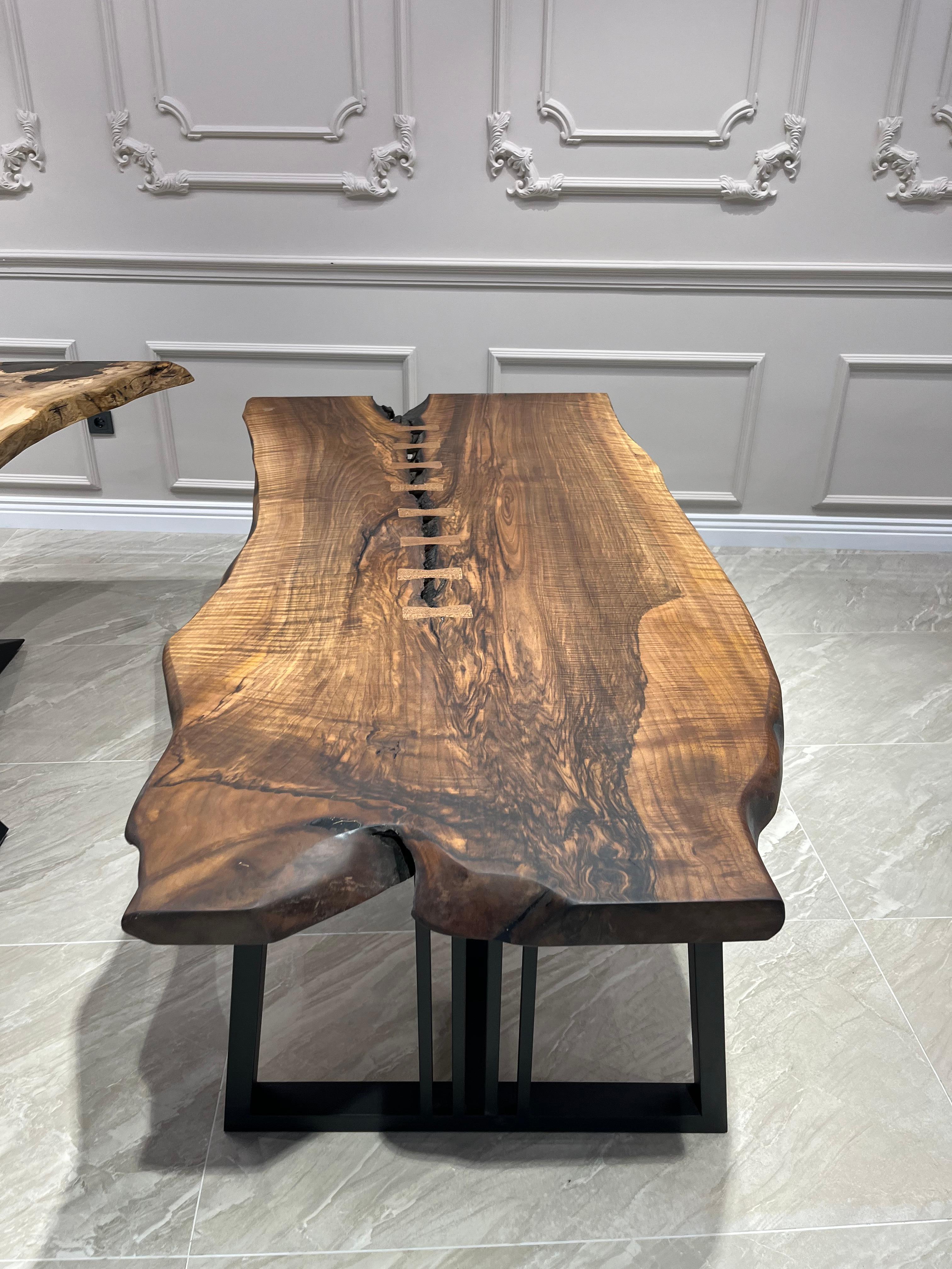 Turkish Custom Live Edge Wooden Dining Table For Sale