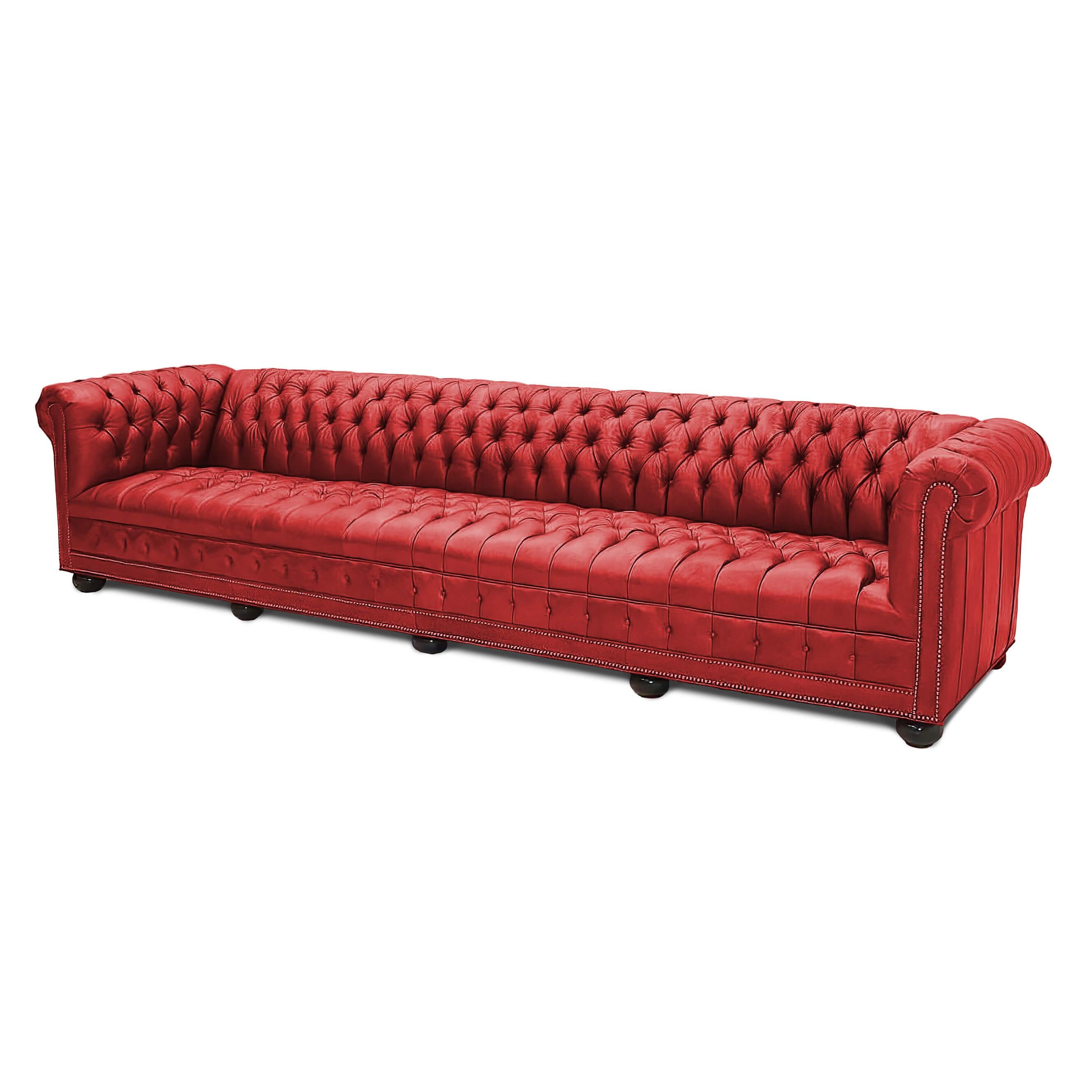 Custom Long Chesterfield Sofa For Sale 1