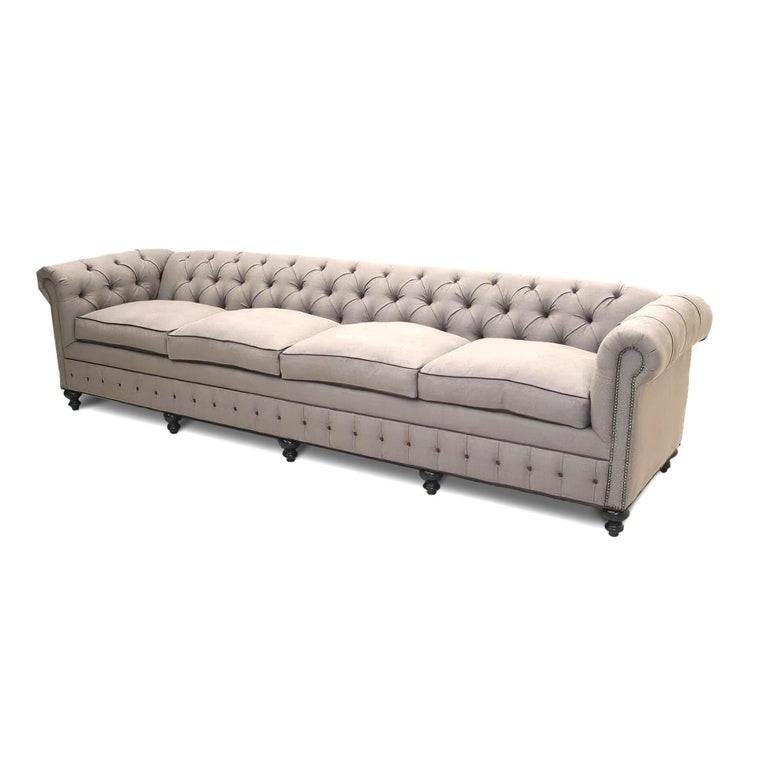 Custom Long Chesterfield Sofa For Sale at 1stDibs