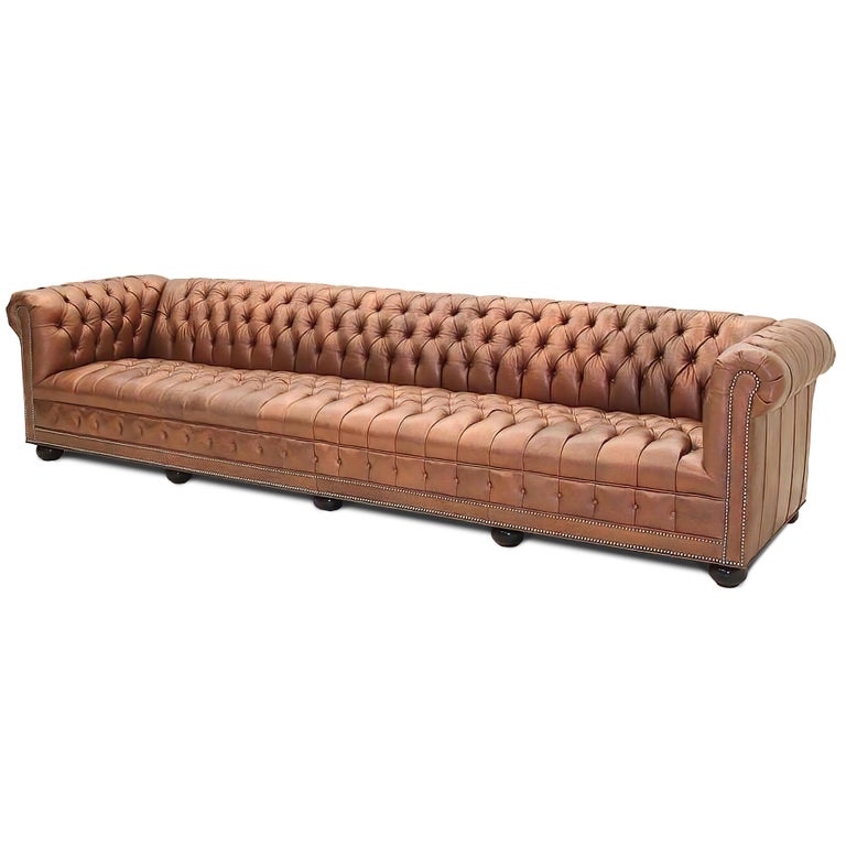 Custom Long Chesterfield Sofa For Sale at 1stDibs