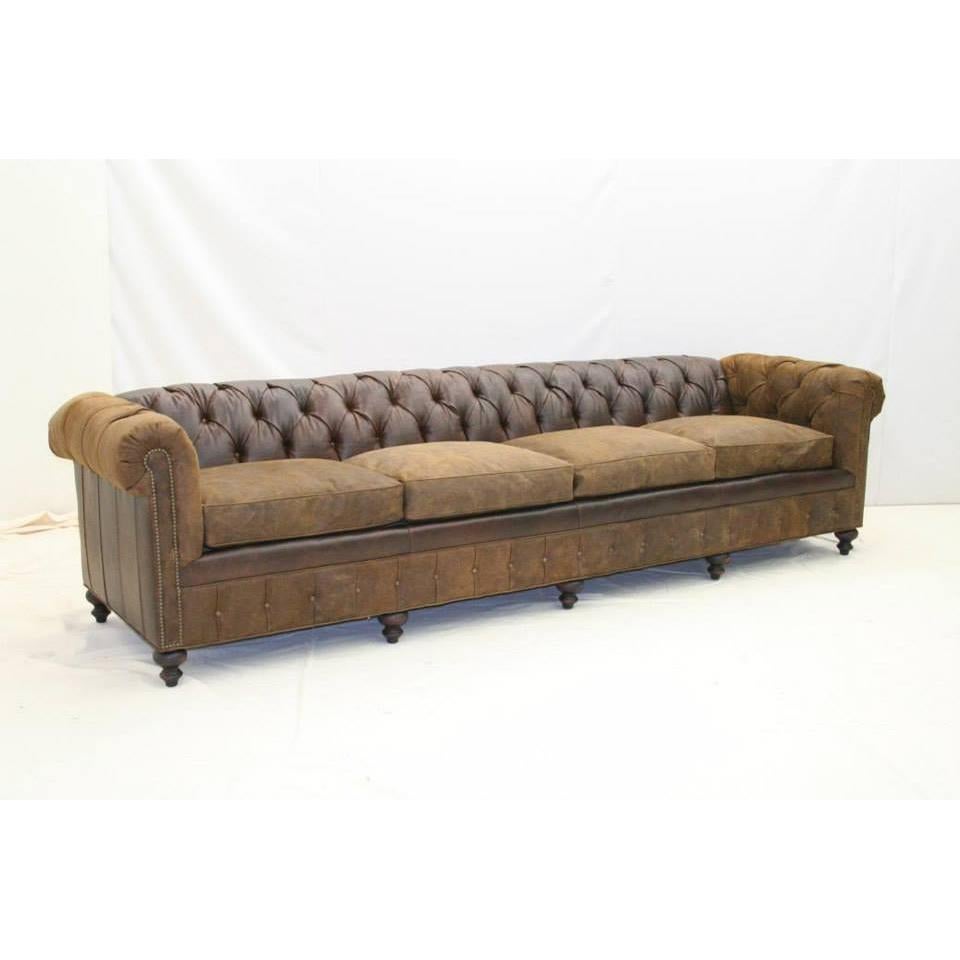 Custom Long Chesterfield Sofa In New Condition For Sale In Westwood, NJ