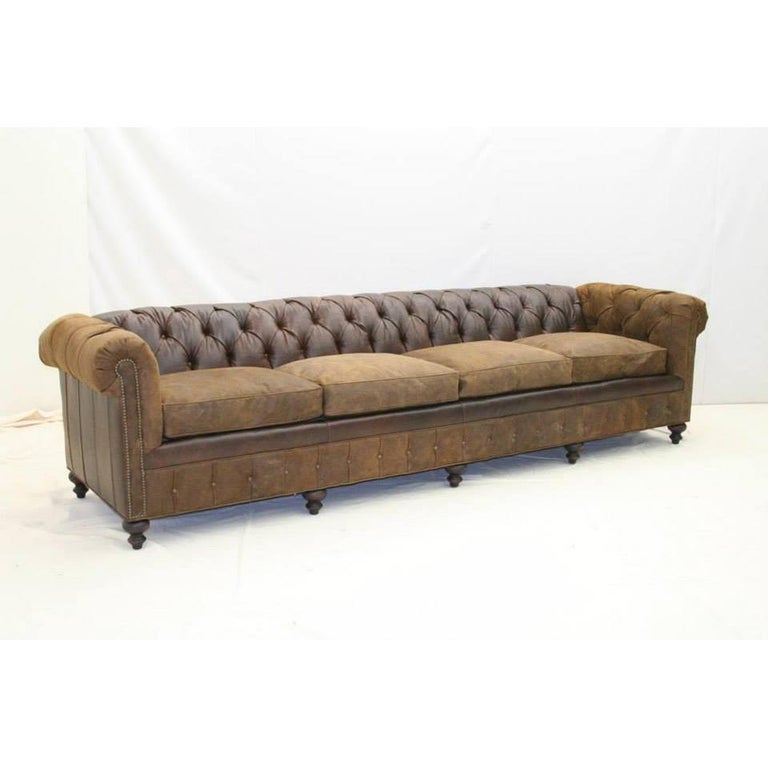 Custom Long Chesterfield Sofa For Sale at 1stDibs