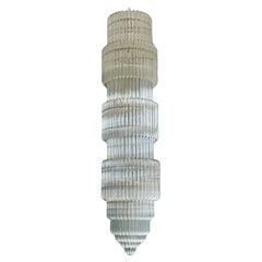 Lampadario di Murano personalizzato a più livelli con vetro cilindrico a forma di stella