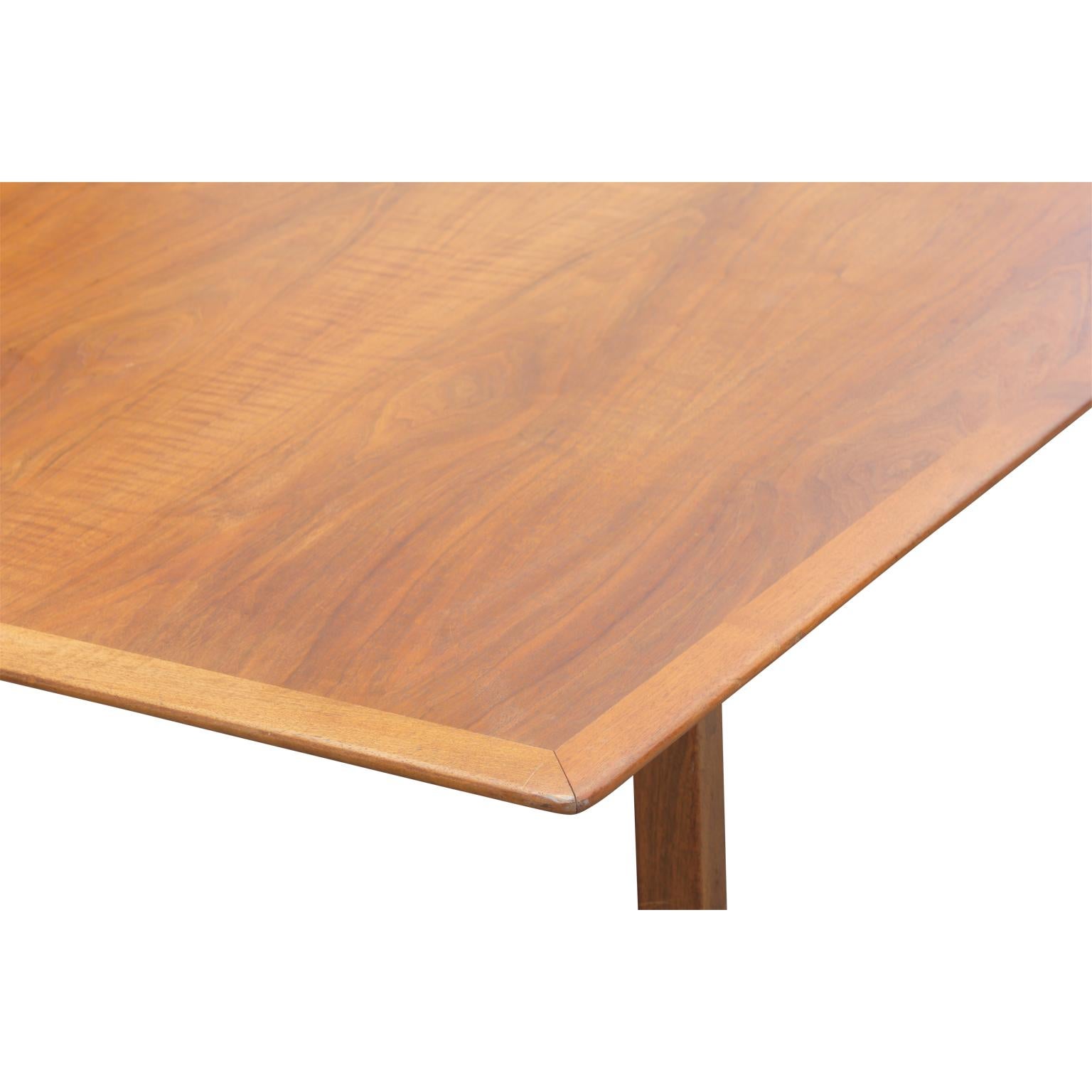 Mid-20th Century Custom Long Walnut Dining Conference Table Designed by Florence Knoll