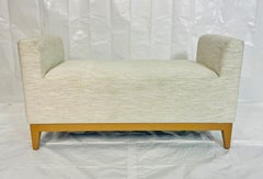 Custom Los Angeles Upholstered Bench with Solid Wood Base
