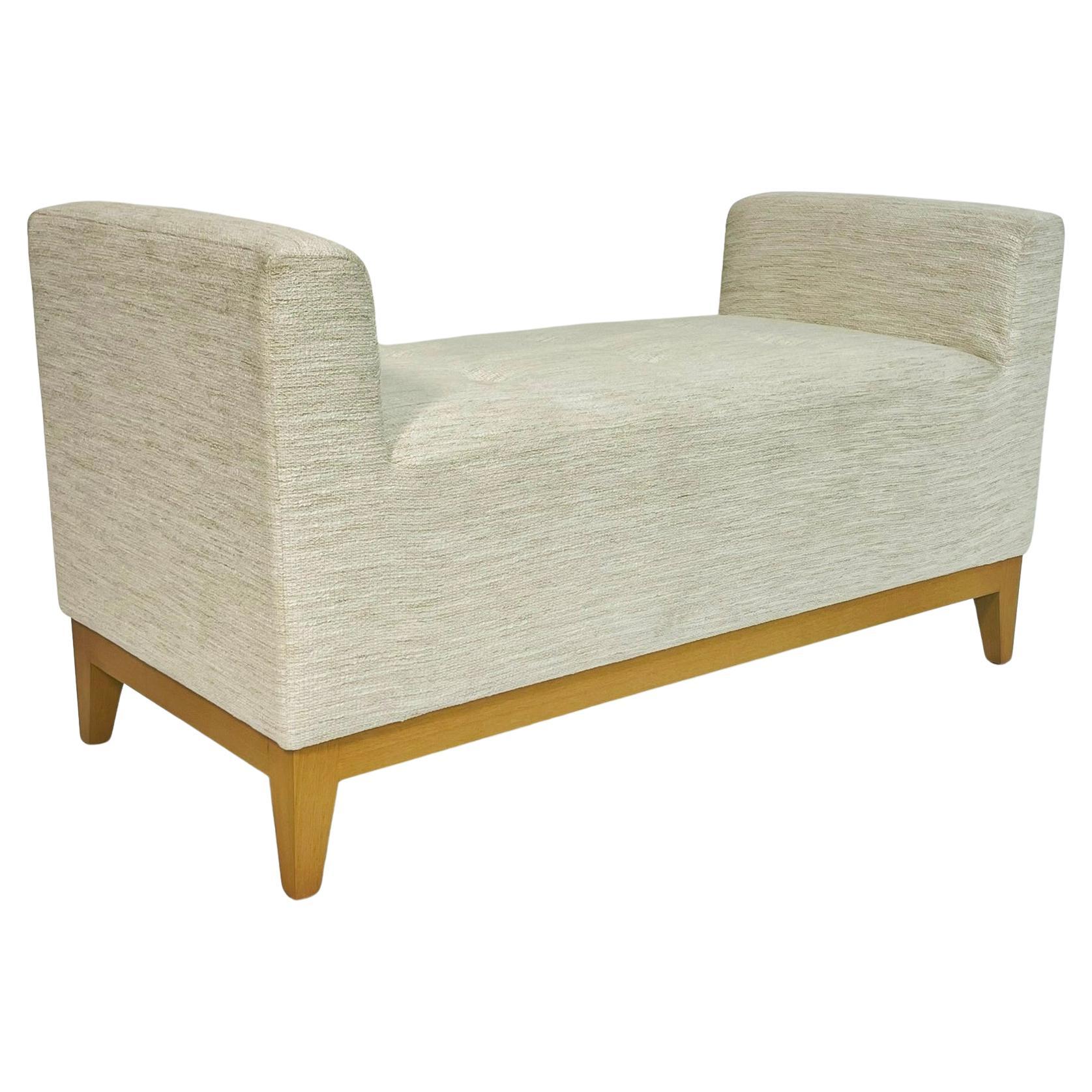 Custom Los Angeles Upholstered Bench with Solid Wood Base For Sale