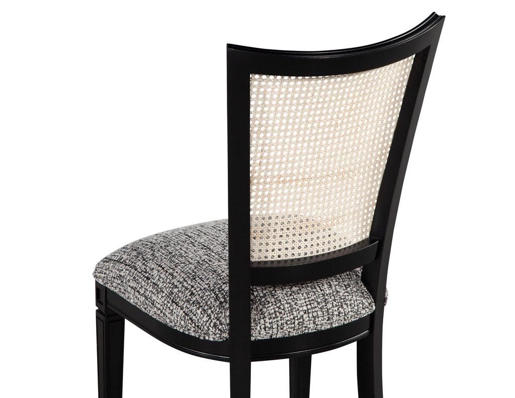 Fabric Custom Louis Pava Cane Back Side Chair For Sale