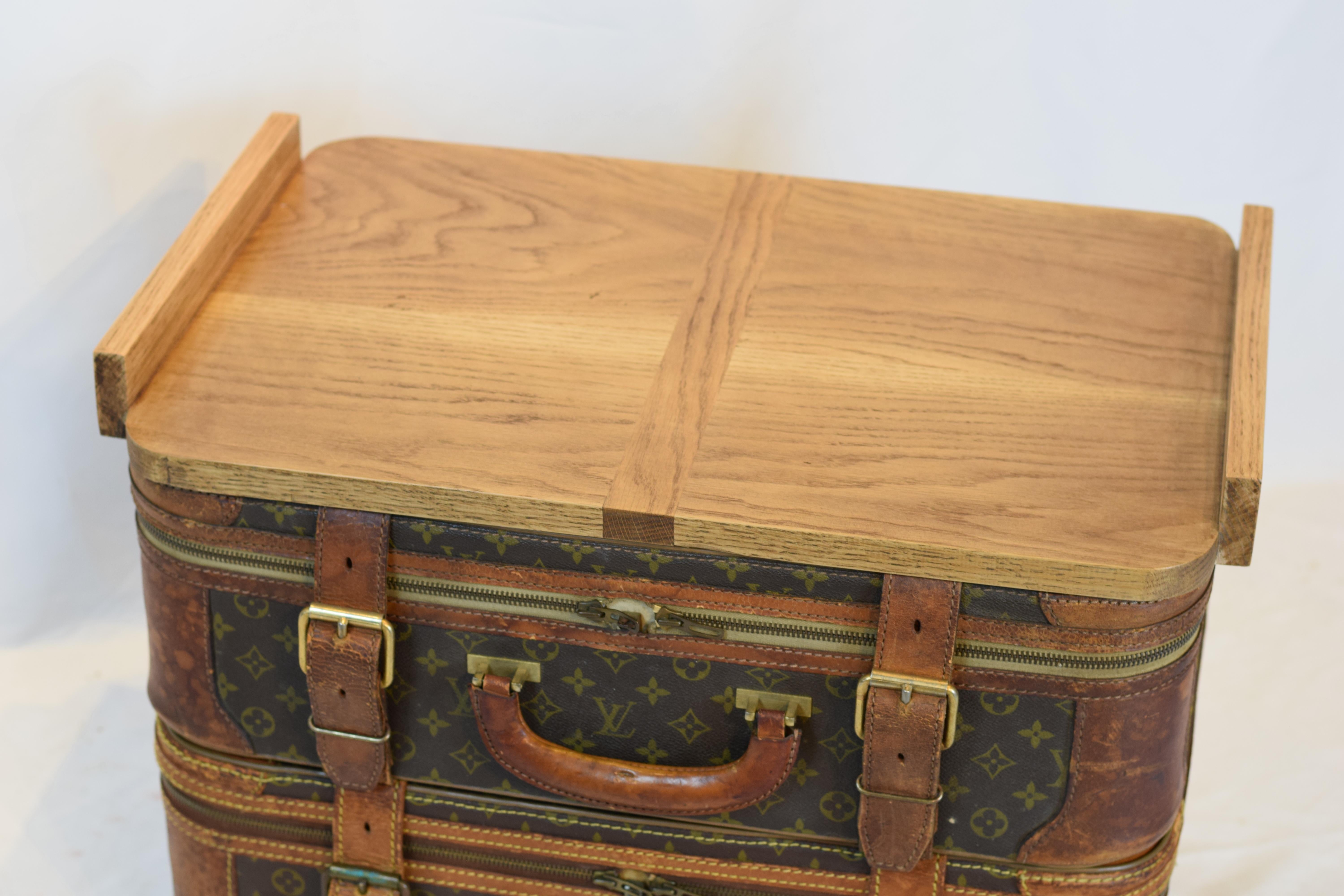 Leather Custom Louis Vuitton Luggage Table