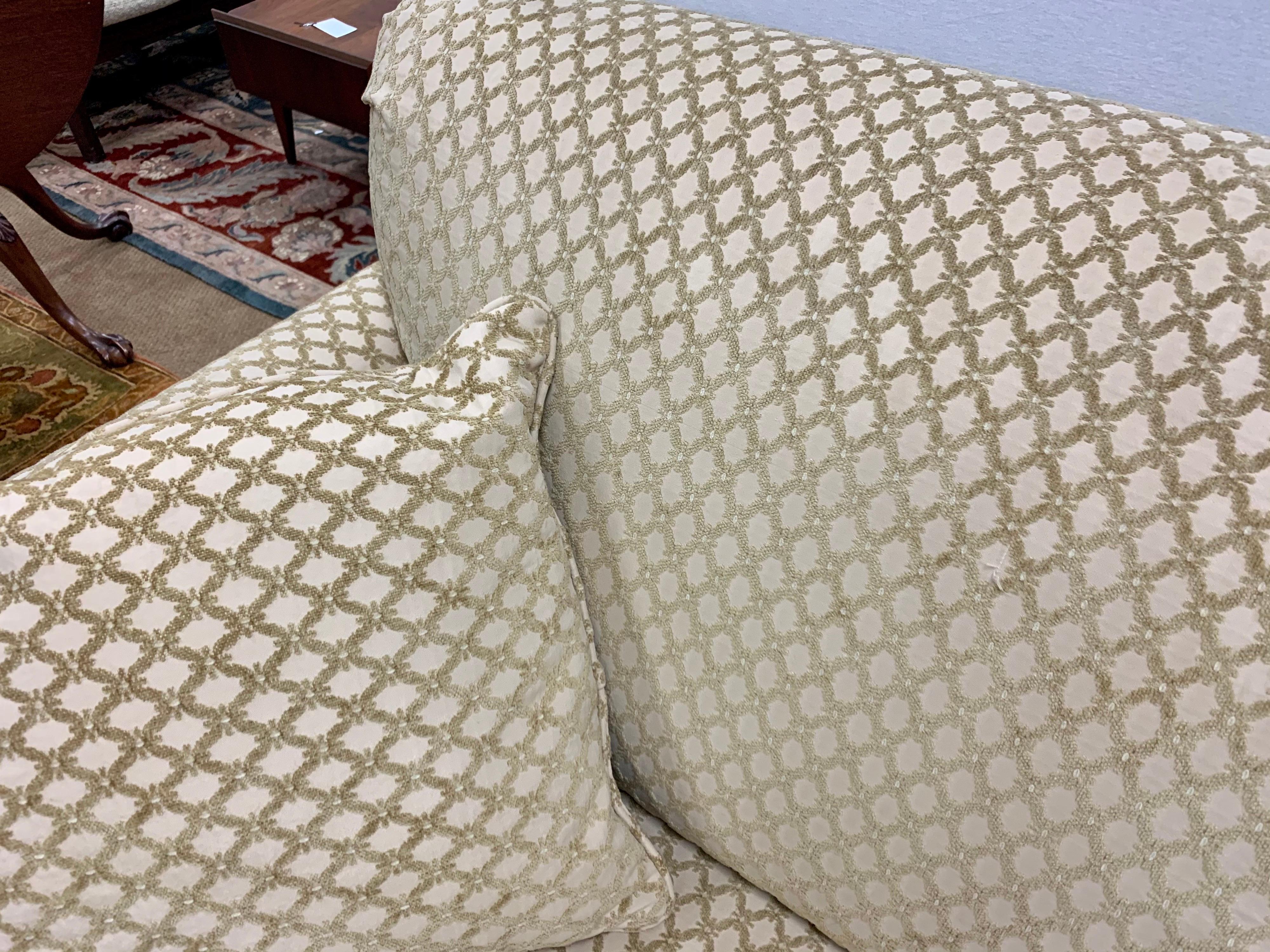 Custom Loveseat Sofa with Raised Trellis Kravet Fabric 5