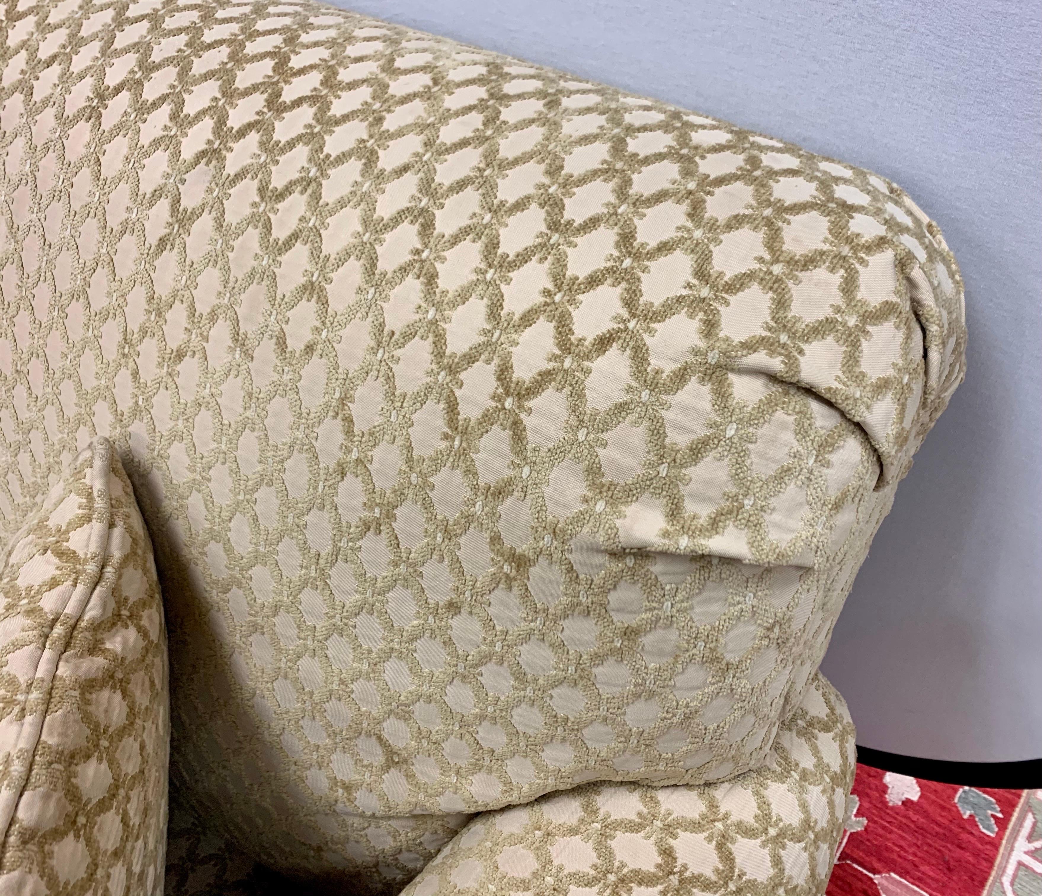 Custom Loveseat Sofa with Raised Trellis Kravet Fabric 6