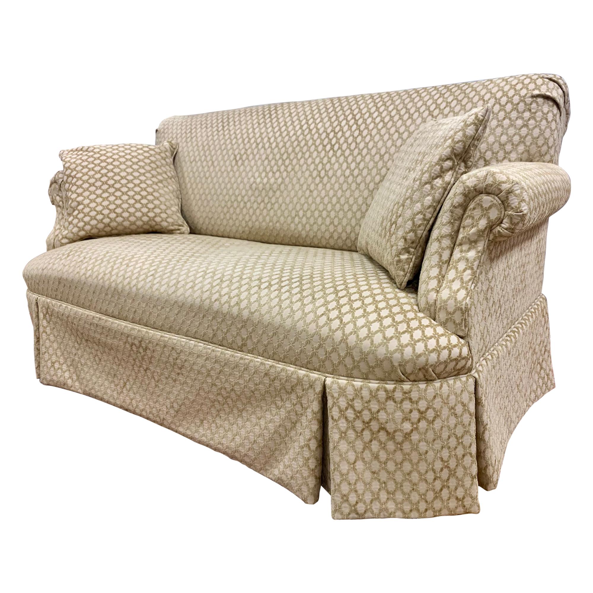 Custom Loveseat Sofa with Raised Trellis Kravet Fabric
