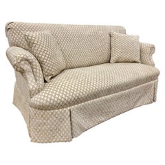 Custom Loveseat Sofa with Raised Trellis Kravet Fabric