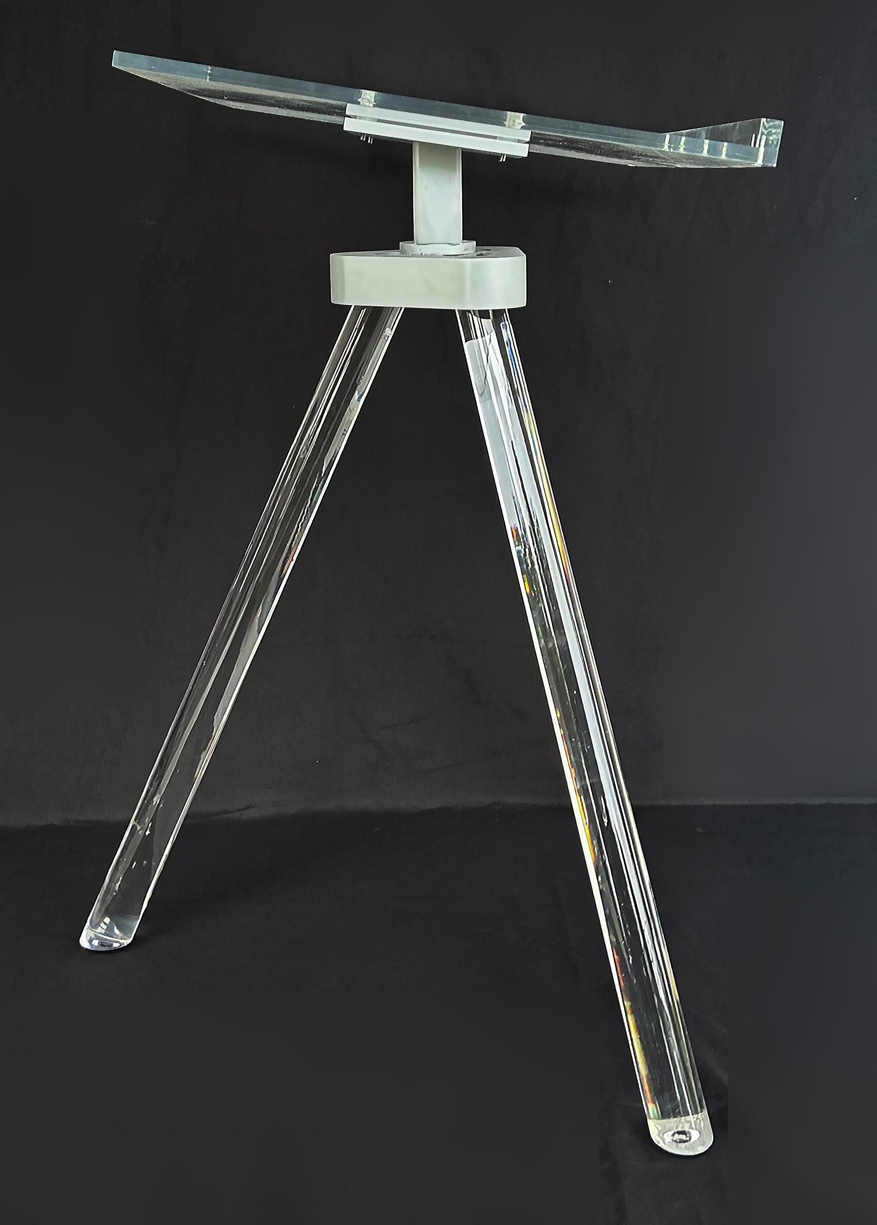 Modern Custom Lucite, Cast Acrylic Tripod Book Stand for Taschen Style Oversized Books For Sale