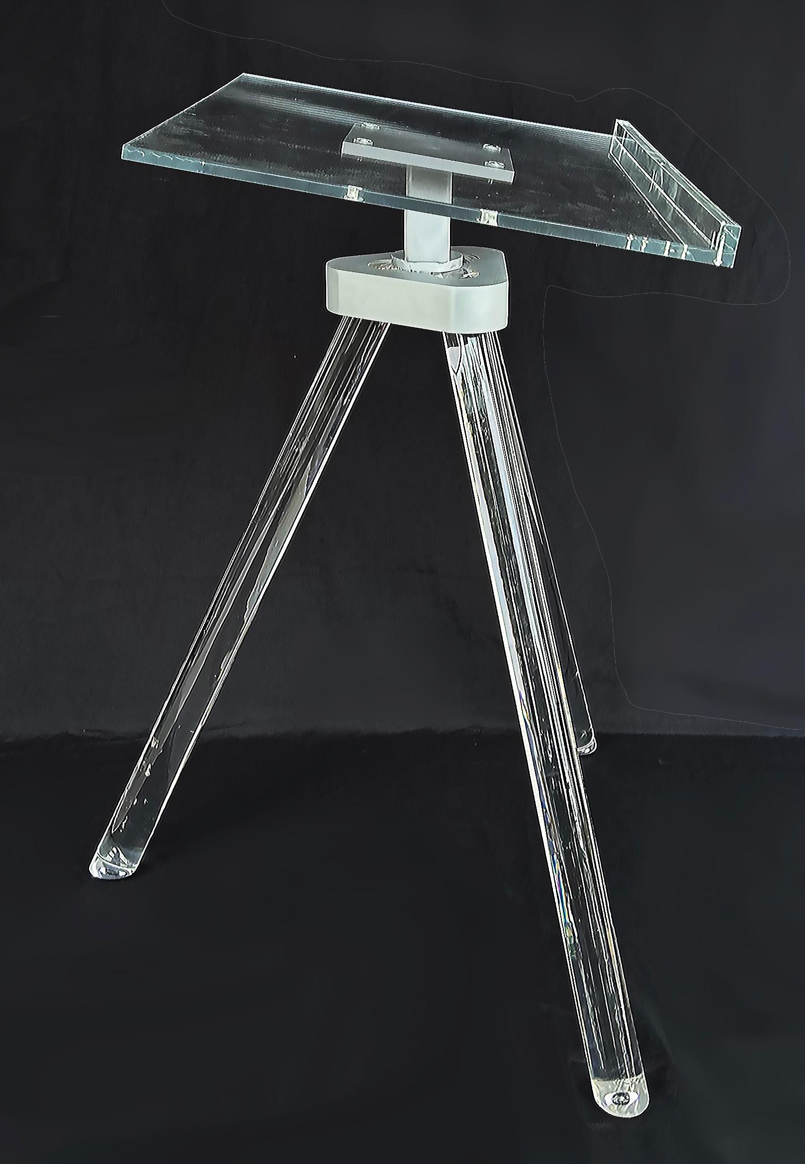 Custom Lucite, Cast Acrylic Tripod Book Stand for Taschen Style Oversized Books In New Condition For Sale In Miami, FL
