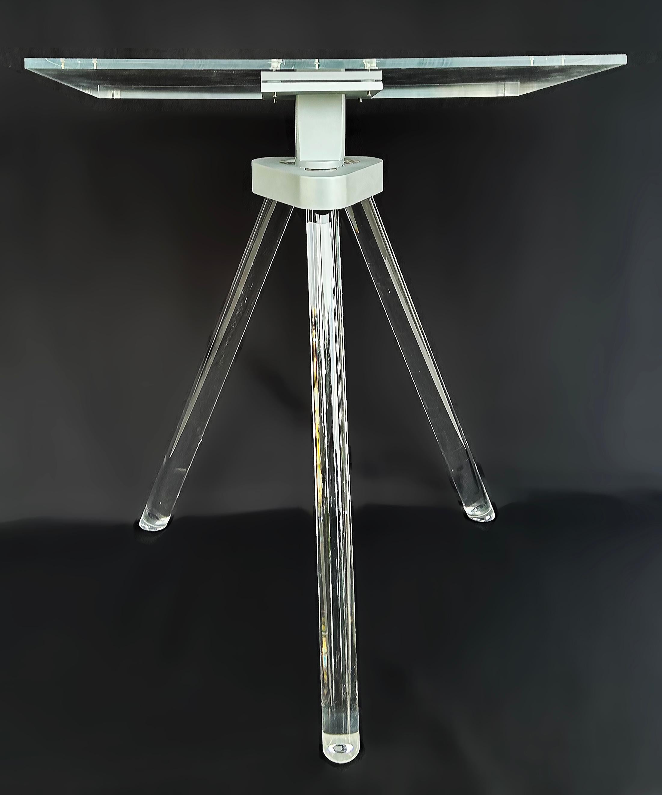 Contemporary Custom Lucite, Cast Acrylic Tripod Book Stand for Taschen Style Oversized Books For Sale
