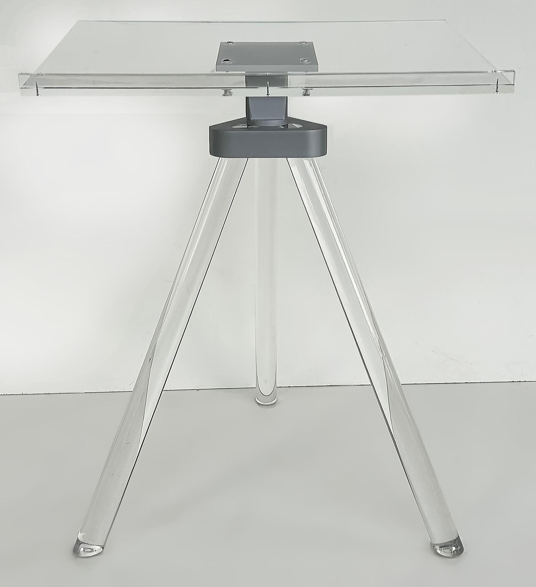 Custom Lucite, Cast Acrylic Tripod Book Stand for Taschen Style Oversized Books For Sale 3