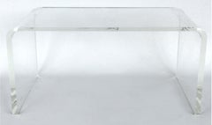 Custom Lucite Waterfall Table or Bench with Curved Sides