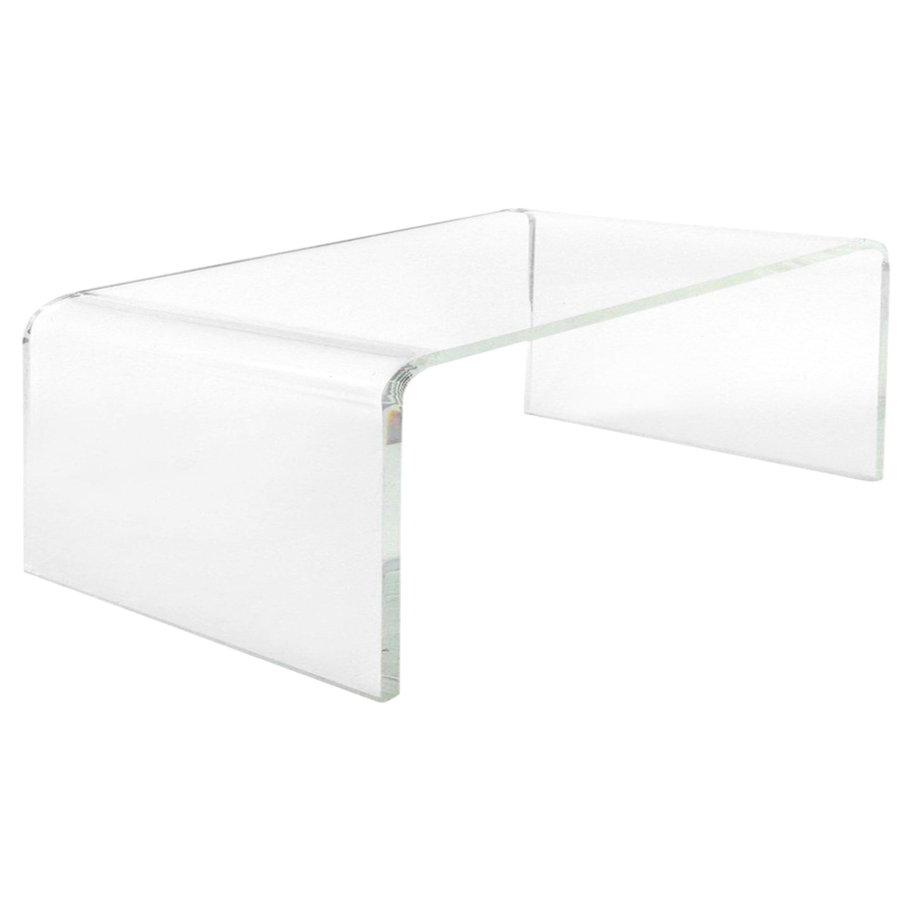 Custom Lucite Waterfall Table or Bench with Curved Sides For Sale