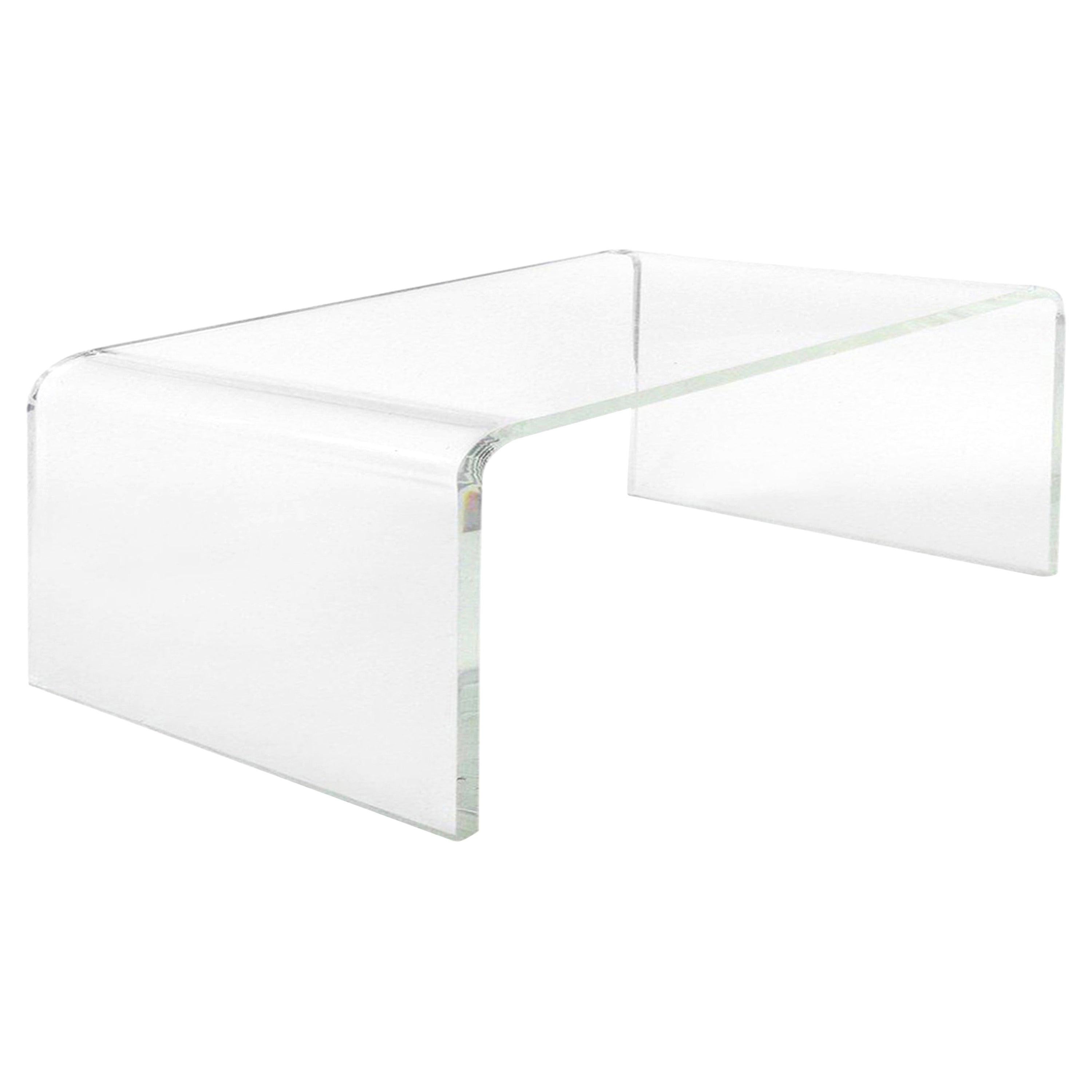 Table ou banc en cascade en Lucite avec côtés incurvés