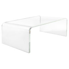 Custom Lucite Waterfall Table or Bench with Curved Sides