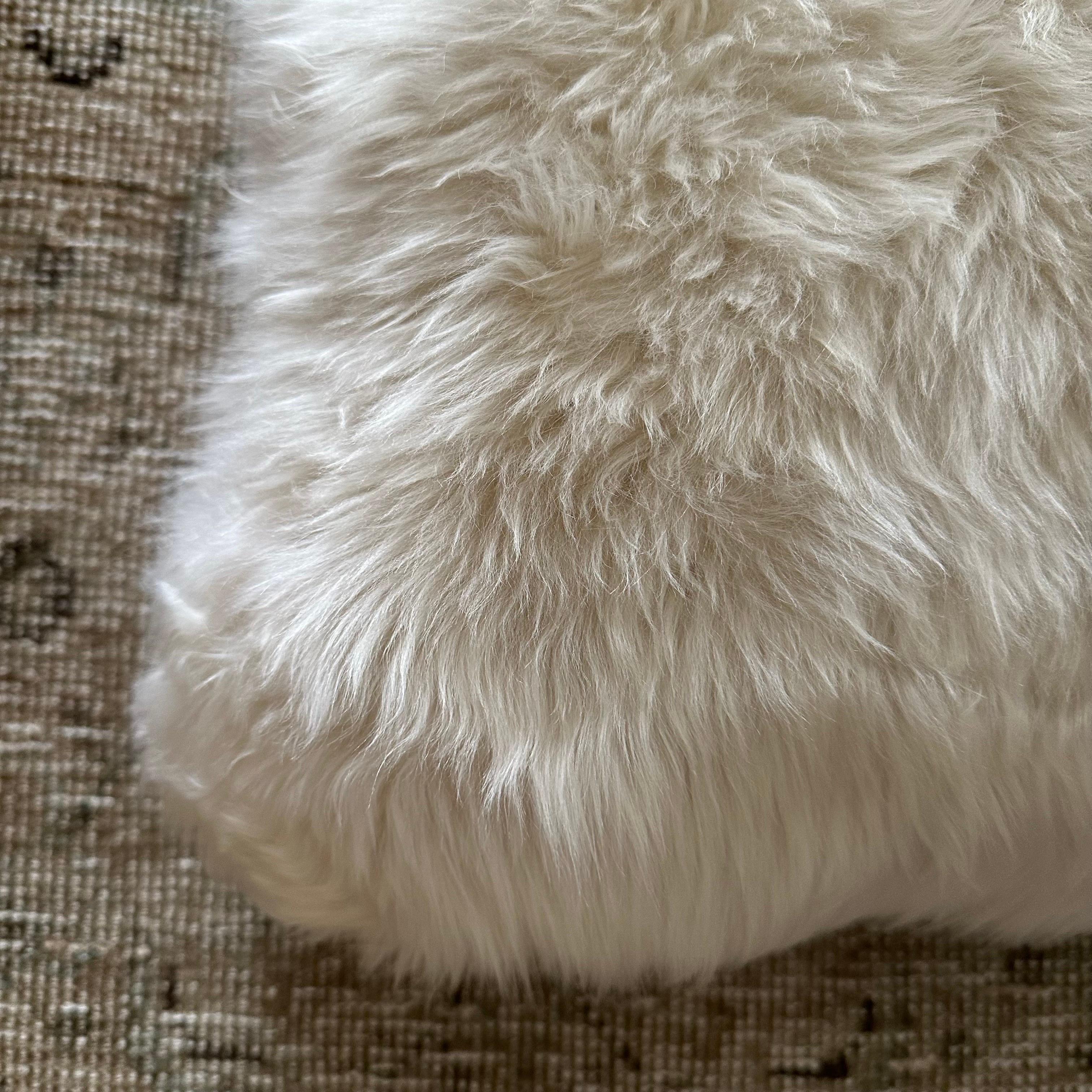 Custom Lumbar Sheepskin Pillow Cover with Insert 1