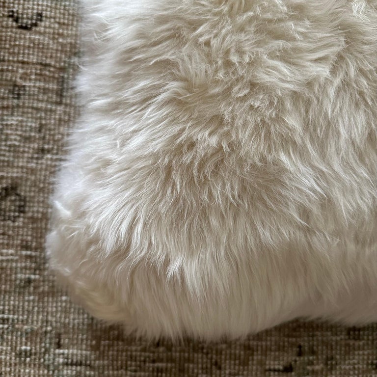 Custom Lumbar Sheepskin Pillow Cover with Insert For Sale at 1stDibs