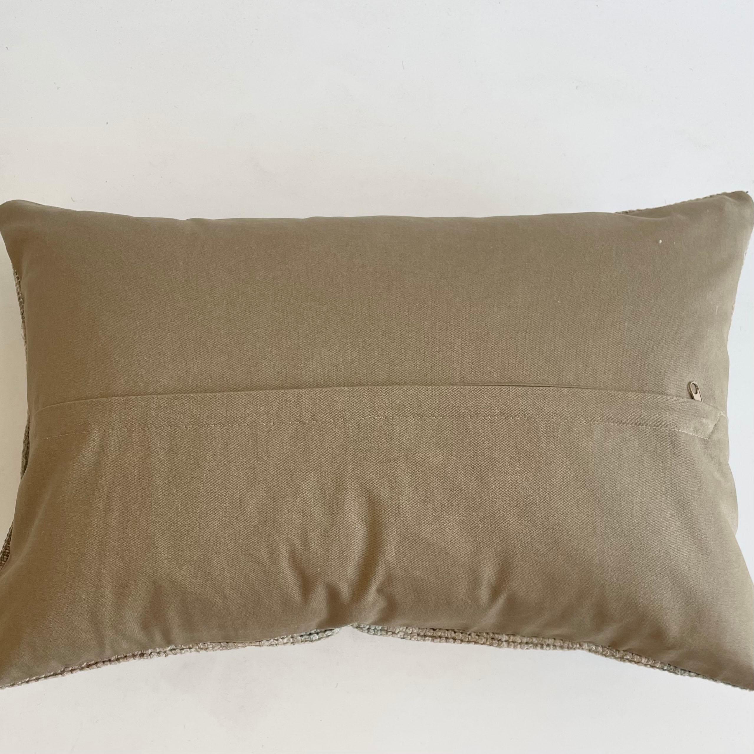 Custom Lumbar Turkish Kilim Rug Wool Pillow with Insert 1