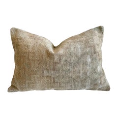 Custom Lumbar Turkish Kilim Rug Wool Pillow with Insert